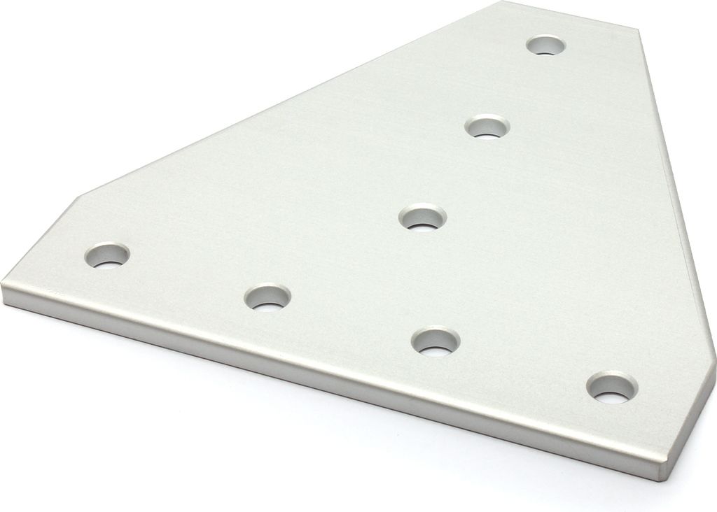 Verbindungsplatte - 160*6*160 T Aluminium, eloxiert, I-Typ Nut 8, VPE 10 Stück