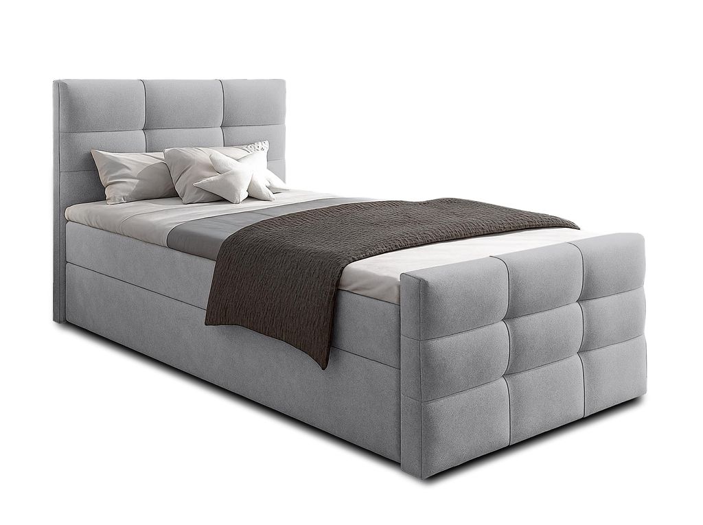 AX LIVING Bett mit Bettkasten 120x200 cm Argentaro graues Produktbild 