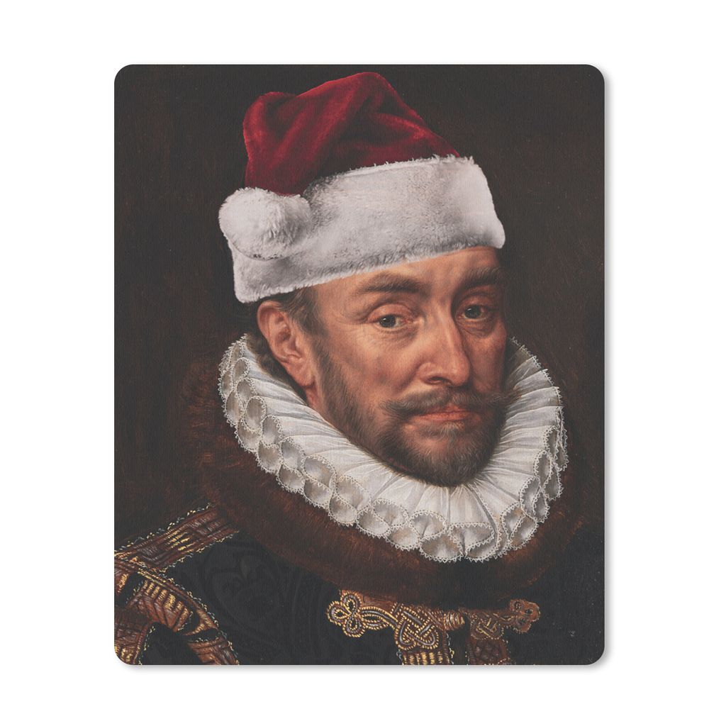 MuchoWow Mauspad Mousepad Wilhelm von Oranien - Adriaen Thomasz - Weihnachtsmütze 19x23 cm - Mousepads - Maus Mat - Pad - Mausunterlage - Mauspa...