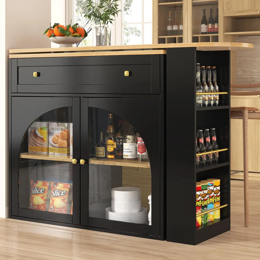 Table de bar extensible noire pivotante : la solution pour petits coins - 5