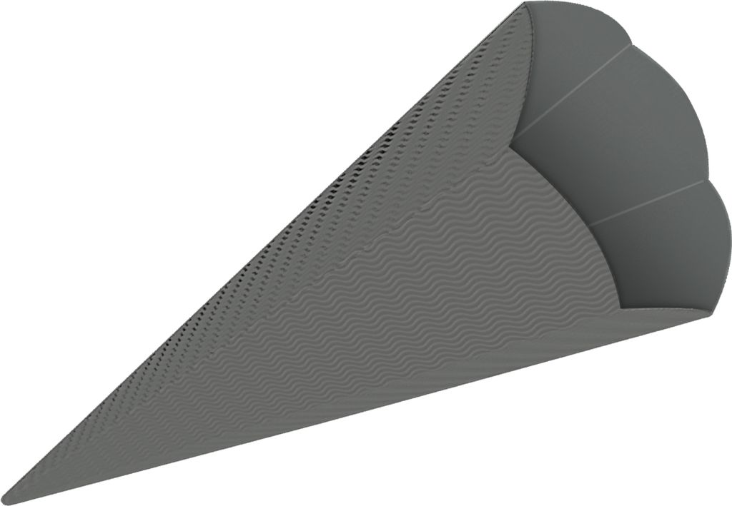 3D Color Schultüten Bastelwellpappe 68CM DUNKELGRAU - Produktbild 