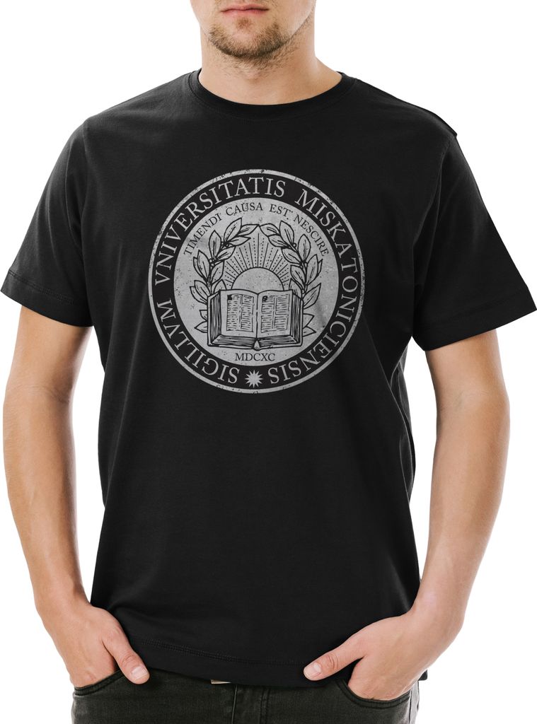 Urban Backwoods Miskatonic Logo III, Herren T-Shirt, Farbe: Schwarz, Größe: 4XL