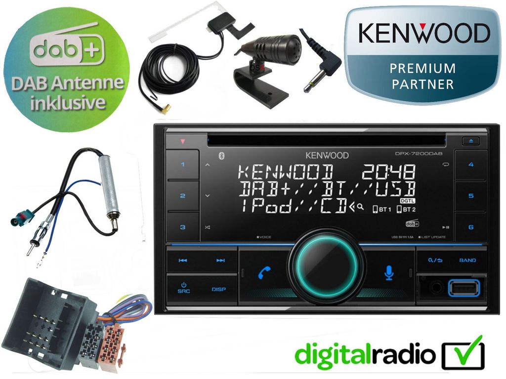 Kenwood CD Bluetooth DAB+ USB Radio Antenne