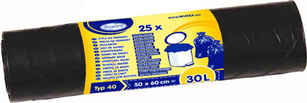 100x Mülleimerbeutel 30 Liter 50 x 60 cm schwarz extra Produktbild 
