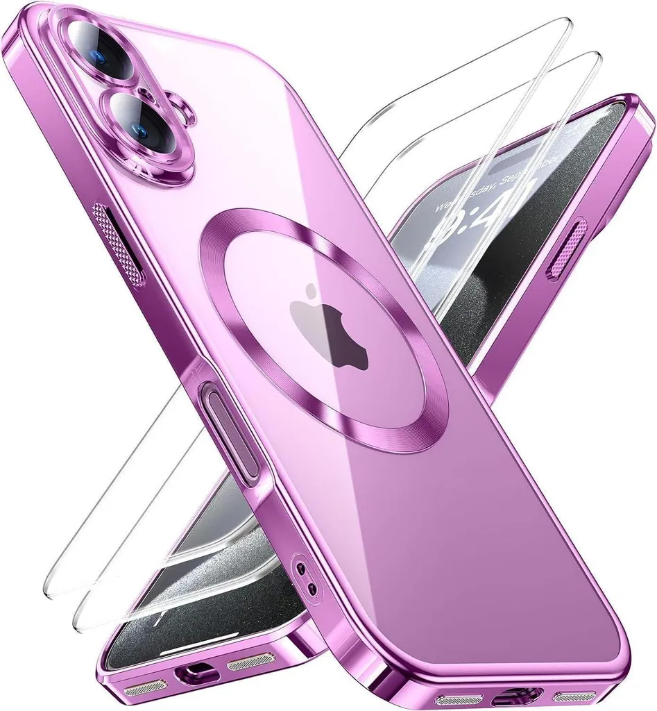 Protection iPhone 16 Plus rose antichoc et anti-rayures magnétique