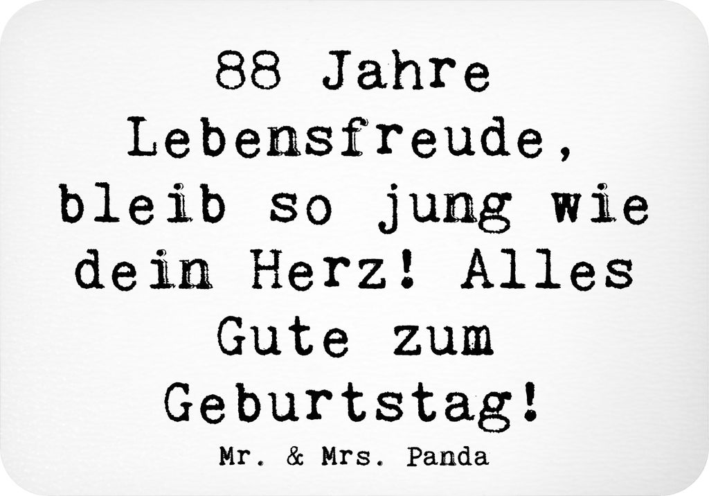 Mr. & Mrs. Panda magnet Spruch 88. Geburtstag Jubel - Weiß - Geschenk, Notizhalter, zettelhalter, Meilenstein Feier, Happy Birthday, Geburtstagsw...