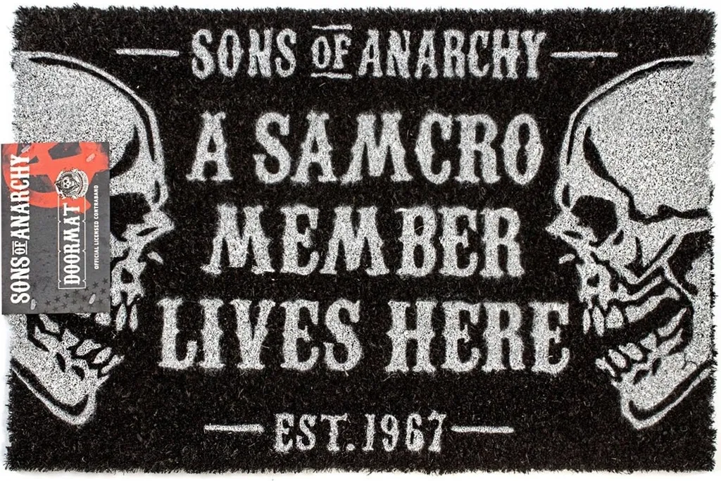 Tapis de Porte Sons Of Anarchy NS6124 pour Fan de Série - Noir/Blanc