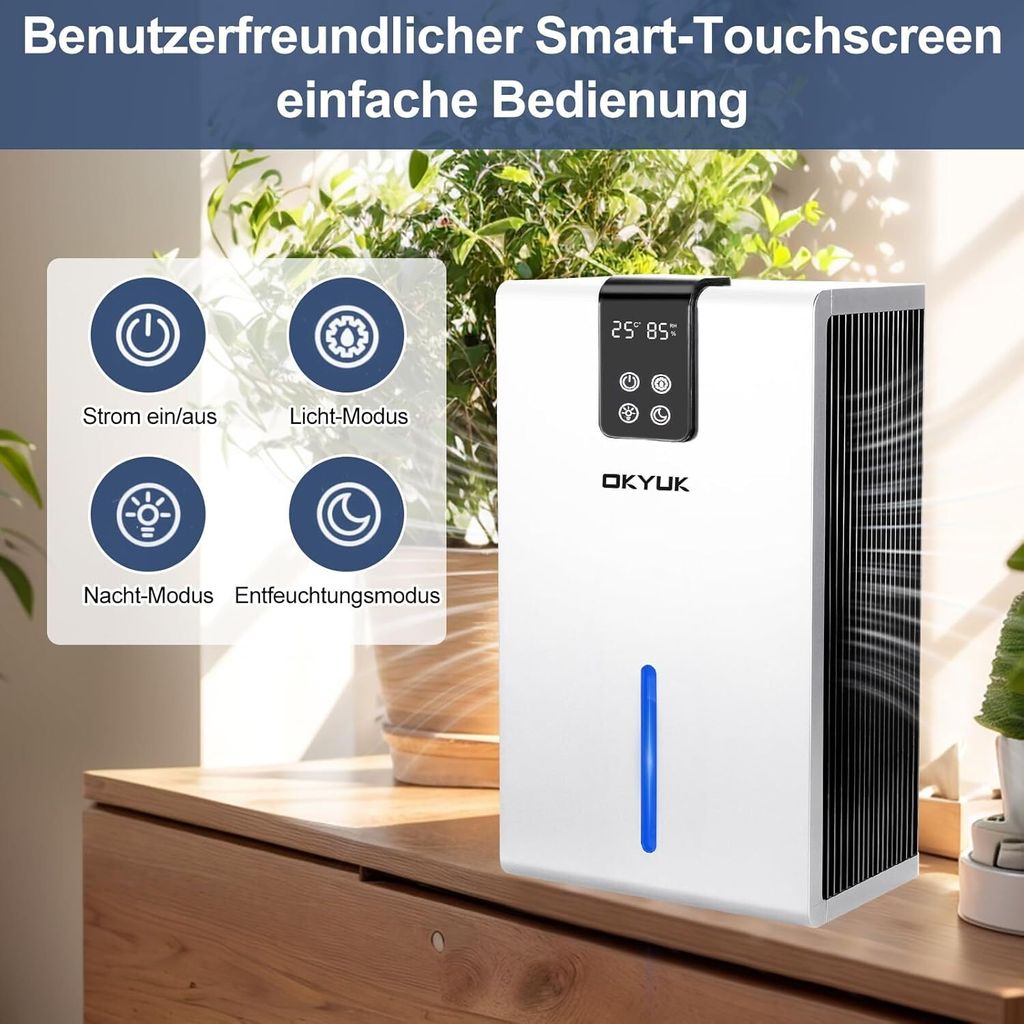 Luftentfeuchter Elektrisch Raumentfeuchter Luft Trockner Bautrockner Weiß 1200ml 719889280259