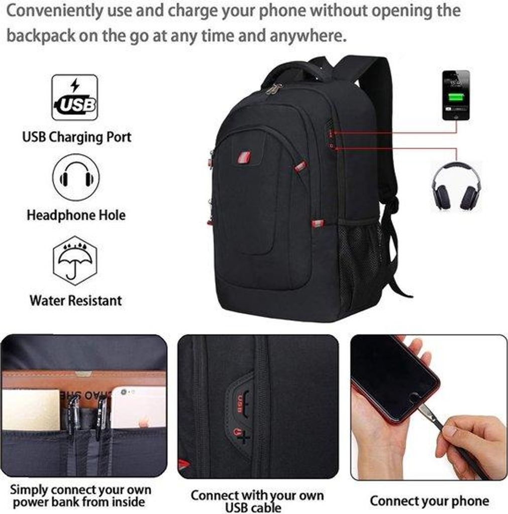 Schulrucksack für Jugendliche, Laptop-Tasche für Universität, Büro, Reise