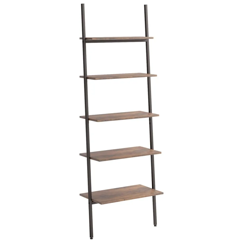 Scaffale Industrial 5 Ripiani 185,5 cm Libreria Ufficio Marrone e Nero
