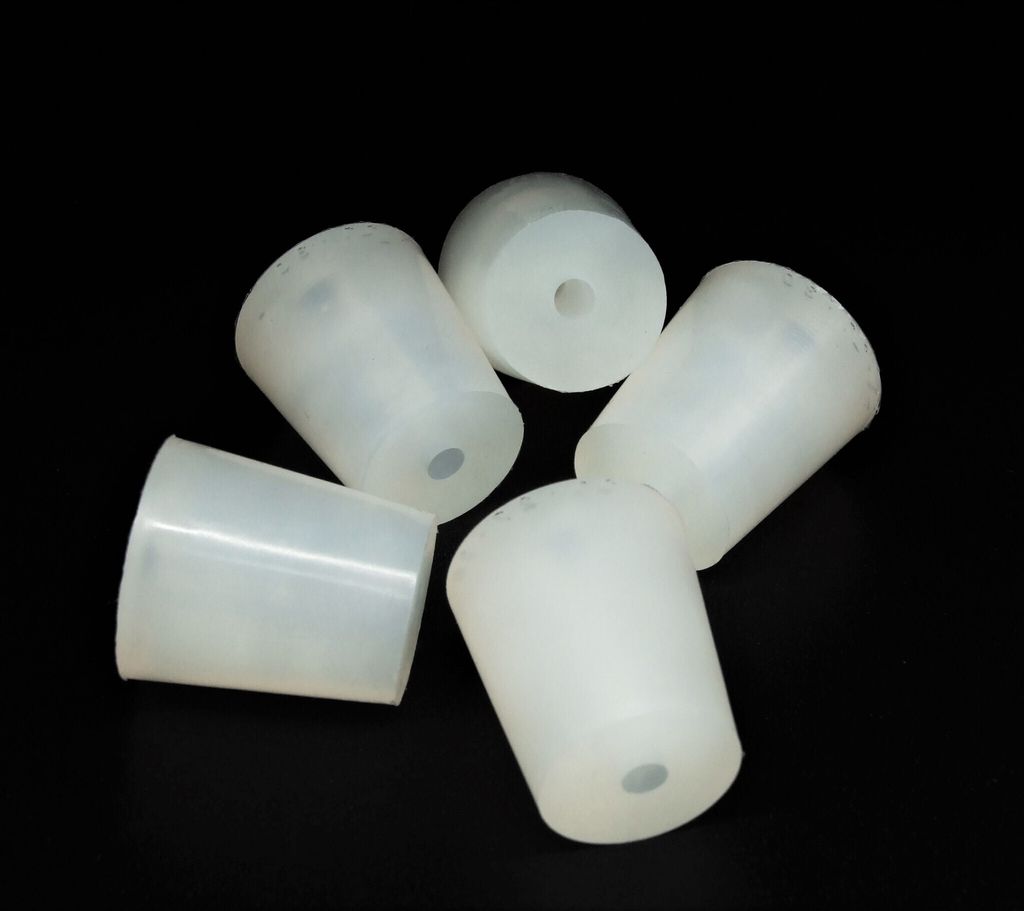 Silikon Stopfen 27/21mm + 1 Loch x 5 Stk. Konischer Silikonstopfen, Silikon Pfropfen