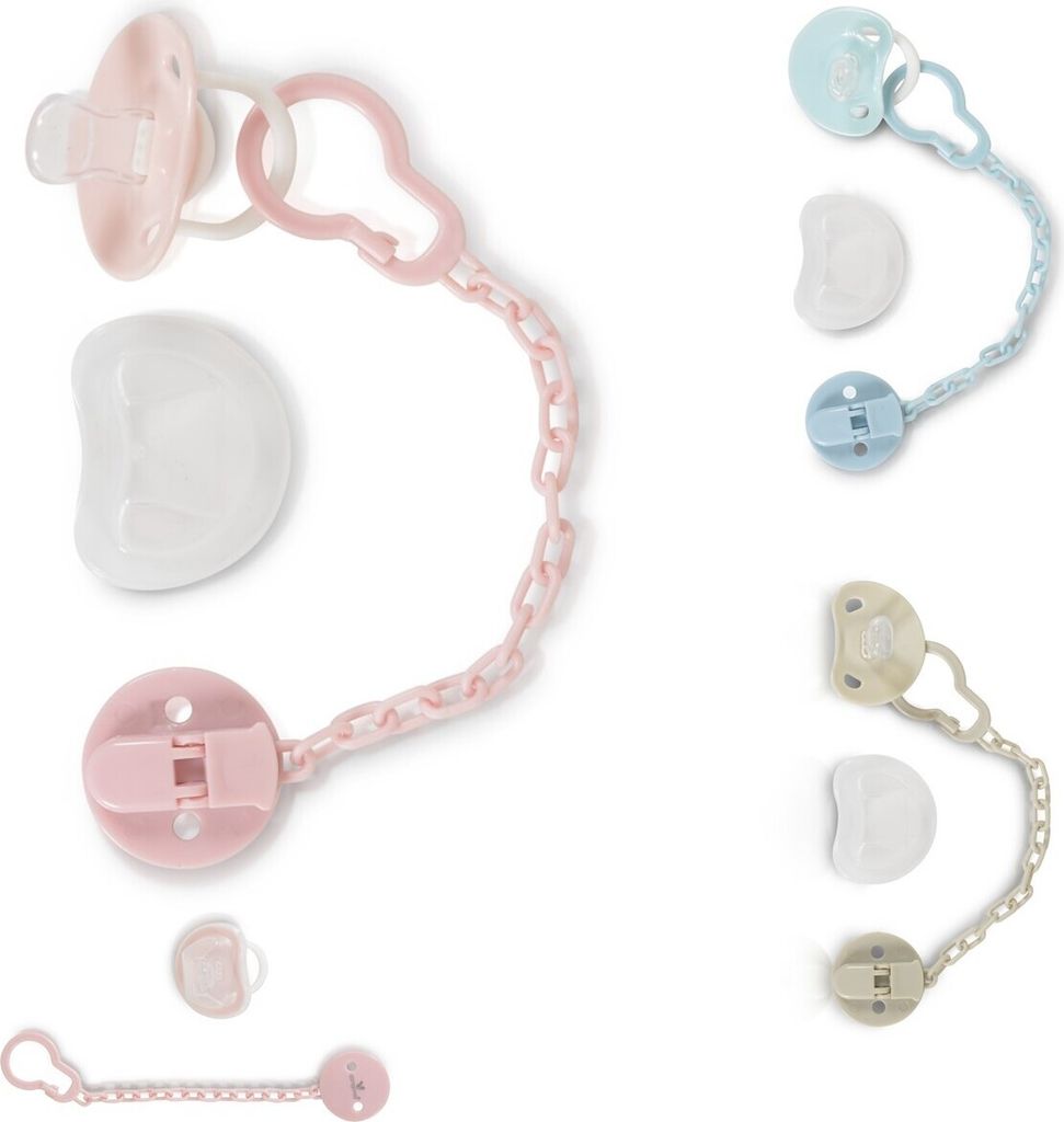 Cangaroo Schnuller, Schnullerkette Star, Schutzdeckel, Schnullerband, ab Geburt rosa