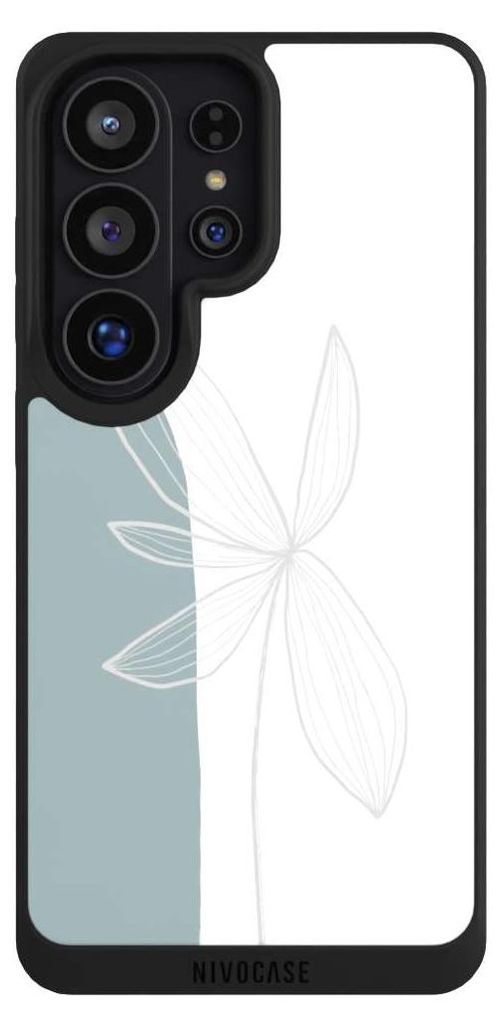 NIVOCASE Handyhülle für Samsung Galaxy S26 Ultra Hülle NIVOpure Case Schwarz Blume Boho Pastell