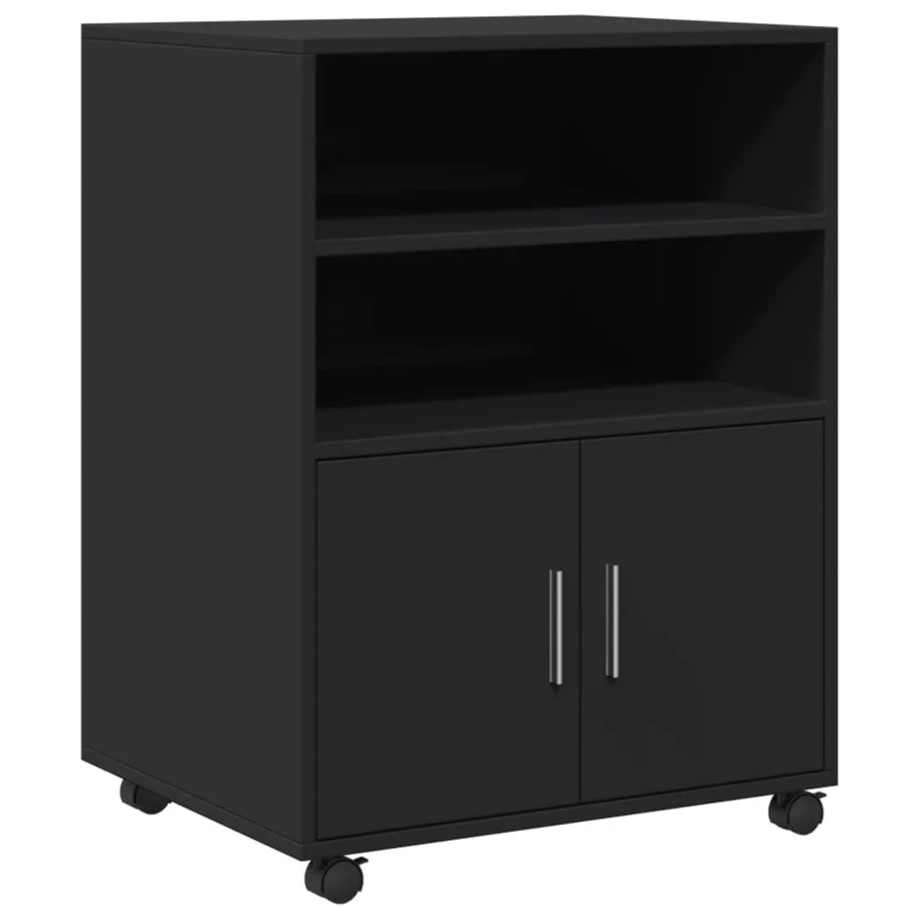 vidaXL Mobiletto con Ruote Nero 60x48x81 cm - Archiviazione Smart Ufficio - 1