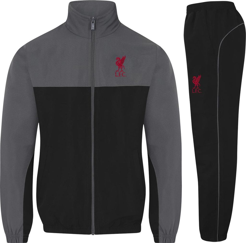 Liverpool FC - Trainingsanzug für Jungen, Zweifarbig GF1056 (110) (Grau/Schwarz)
