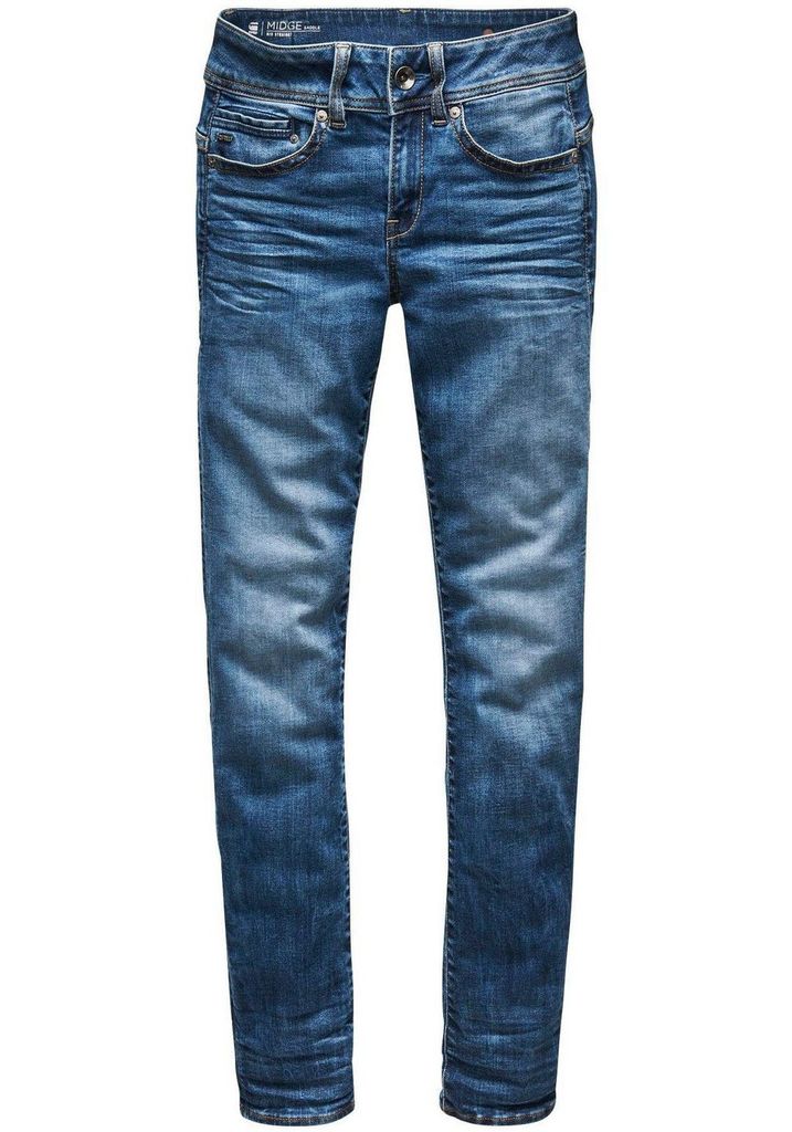 G-Star Midge Mid Straight Damen Jeans, Größen:29W / 32L, Farbe:Blau