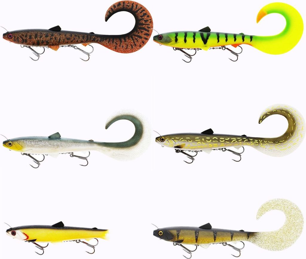 Westin Bullteez Curltail Inline 33cm 230g Sinking Natural Pike Gummifisch montiert
