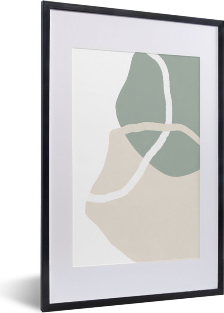 MuchoWow Gerahmtes Poster Minimalismus - Pastell - Gestaltung 40x60 cm - Poster mit Schwarzem Bilderrahmen Wandposter Rahmen Foto Bilder - Poster...