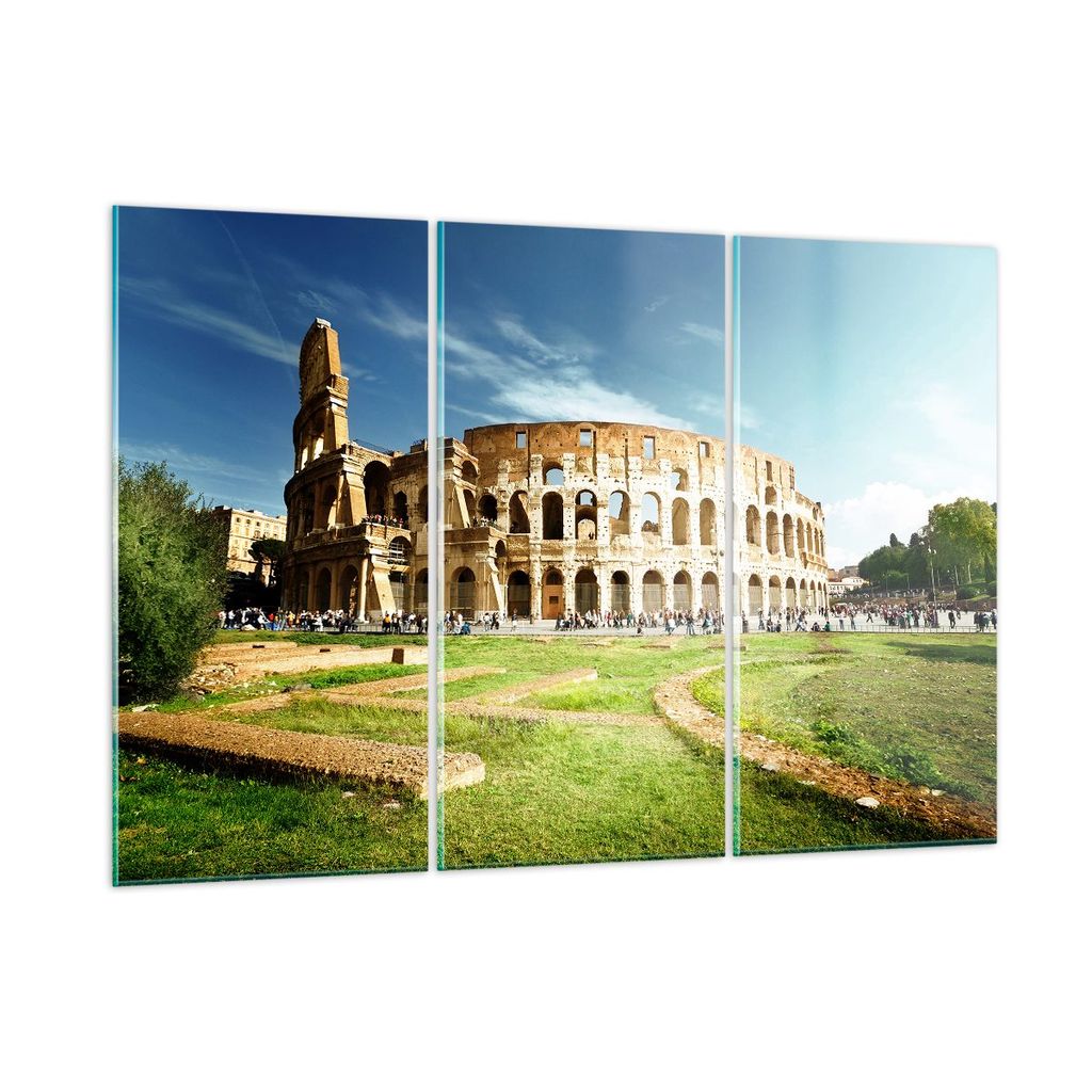 Bilder auf glas - Archäologie Architektur Italien Kolosseum - 165x110cm - Glasbilder - Wandbilder - Kunstdruck - Wanddekoration aus Glas - Glas Bi...