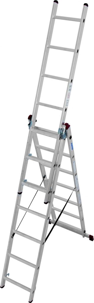 Krause Corda Mehrzweckleiter mit Treppenfunktion 3x7 Sprossen