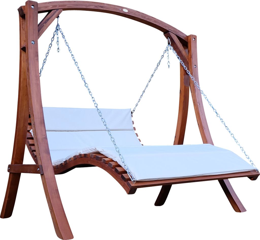 Hollywoodschaukelliege Hollywoodliege Hollywoodschaukel Doppelliege ARUBA-OD aus Holz Lärche inkl. Liegeauflage