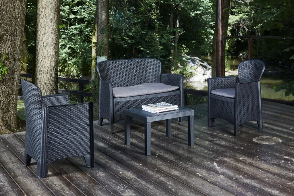 Ensemble salon de jardin 4 places avec coussins confort Progarden