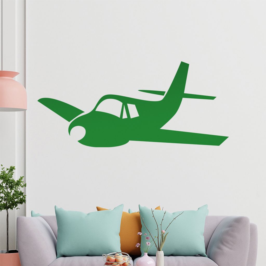 KIWISTAR Propellerflugzeug - Fliegen Flugzeug Wandtattoo in 6 Größen - Wandaufkleber Wall Sticker - Dekoration, Küche, Wohnzimmer, Schlafzimmer,...