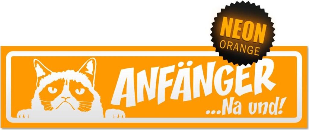 Anfänger na und Katze invertiert Magnetschild Schild magnetisch