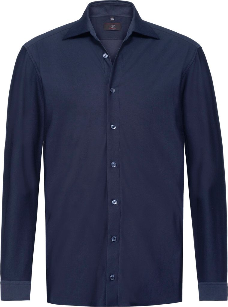 Greiff CASUAL Herren Jerseyhemd Langarm New-Kent Regular Marine 37/38