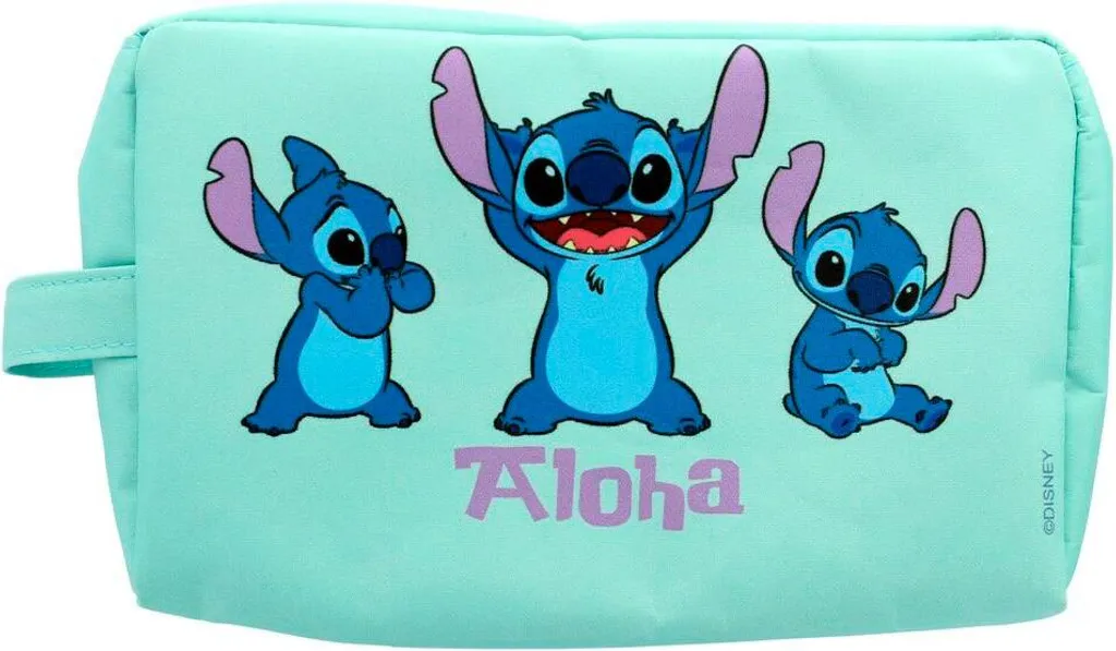 Beauty Case Stitch Disney Verde - Pochette Trucchi Must-Have 2026