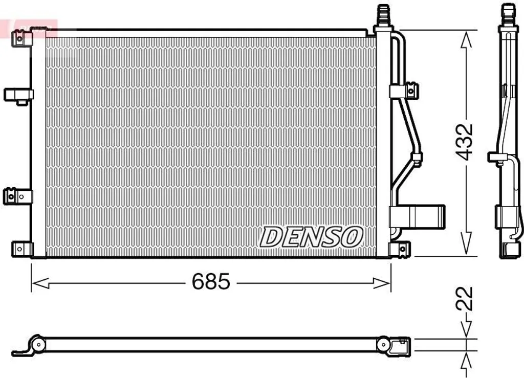Condenseur de climatisation DENSO DCN33013 pour Volvo S60 S80 V70 XC70