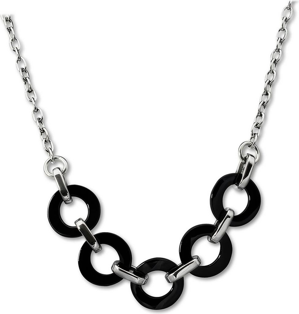 Amello Halskette Edelstahl Keramik 50cm Ring Schmuck silber Produktbild 
