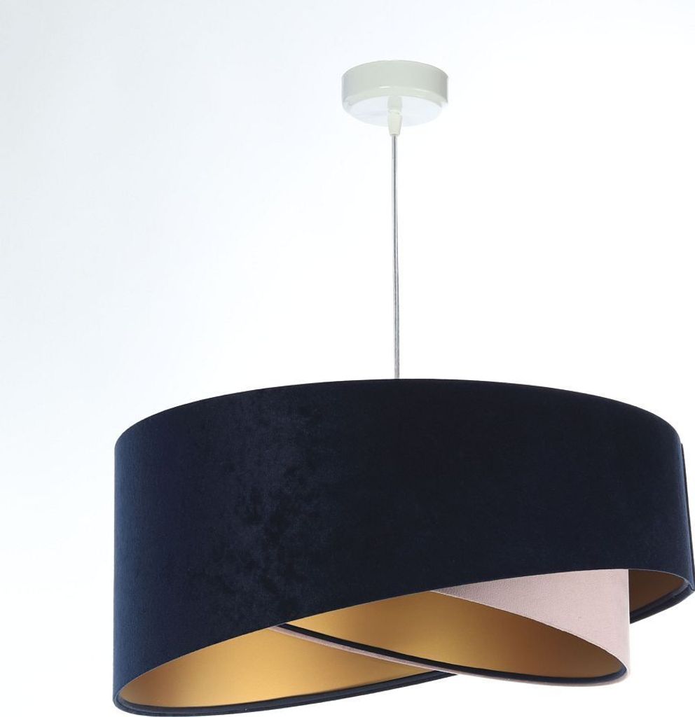 Pendelleuchte Stoff E27 Ø 50 cm rund H: max. 102 cm in Weiß Marineblau Rosa Gold Modern Hängelampe