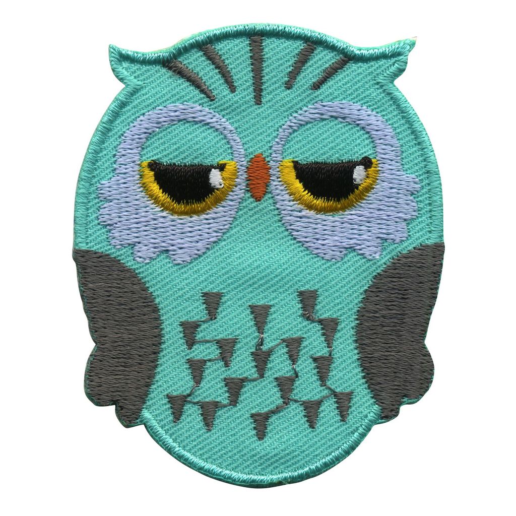 Eulen-Bügelbild Mit Pailletten – Gestickter Aufnäher Ca. 5,8x5,6 Cm, Braun, Zum Aufbügeln