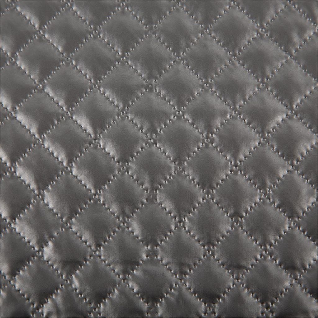 Steppstoff Meterware Metallic Silber Rautensteppung 140cm