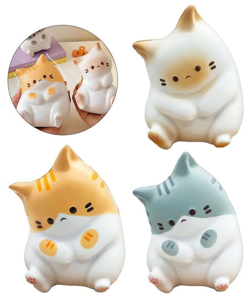 6 Stück Katzen Squishy Stressball, Quetschspielzeug, Katze Produktbild 