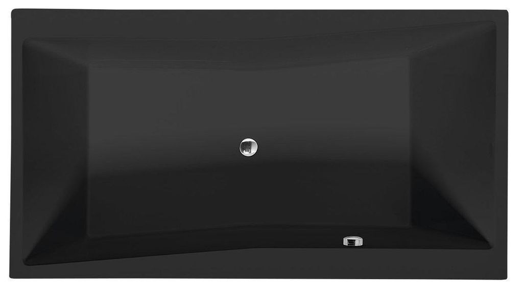 Polysan QUEST rechteckige Badewanne 190x100x49cm, Schwarz matt