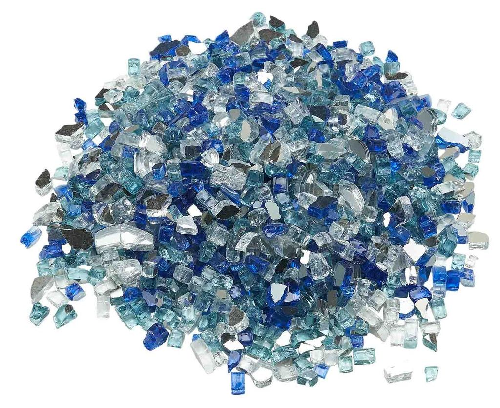 SucceBuy Feuerglas, 4,5 kg, reflektierende Glassteine für Feuerstellen, 12,7 mm Glasperlen, dekorative Glasfelsen für Kamine, Feuerkristalle und ...