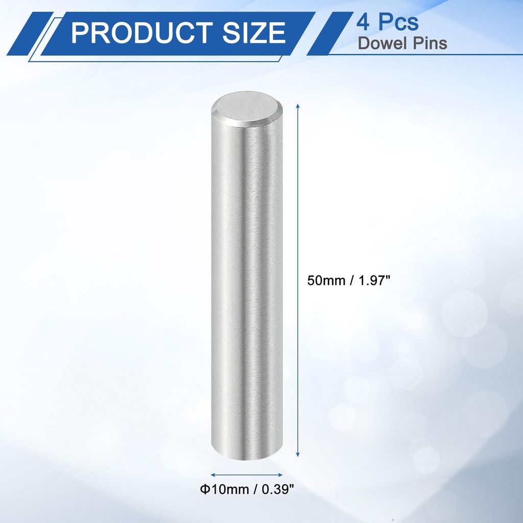 4 Stš¹ck Zylinderstifte 10 mm x 50 mm Metallstift, 316L Edelstahl Zylindrische Dš¹belstifte Regalstš¹tzstift Stiftstange Befestigungselemente...