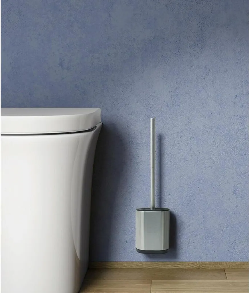 Scopino WC Silicone BIAGIO Acciaio Inox Opaco | Gedy Design Bagno