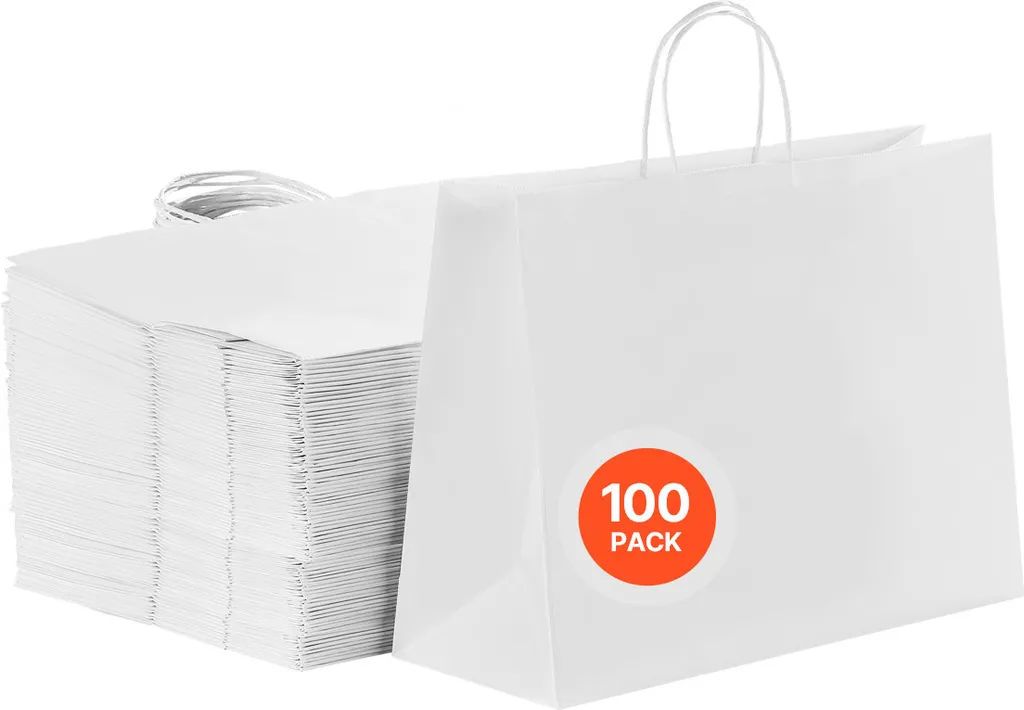 Sacs de shopping en papier anti-déchirure grand volume 100 pcs