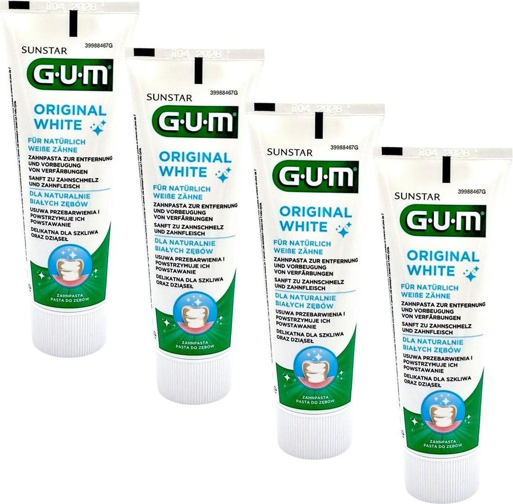 4x GUM Original White Zahncreme a 75 ml