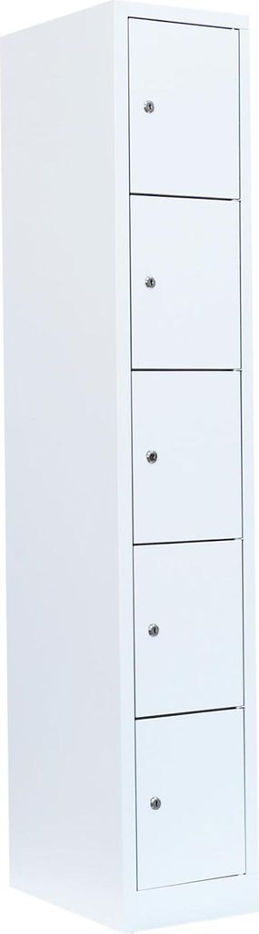 Schließfachschrank Wertfachschrank Fächerschrank Spind 5 Fächer Weiß 520517