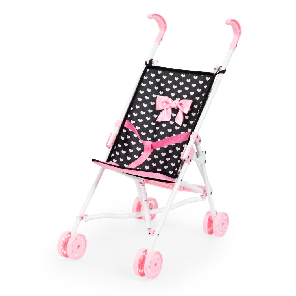 Bayer Design 30560AA Puppenbuggy, zusammenklappbar, Doppelräder, Sicherheitsgurt, aus Metall