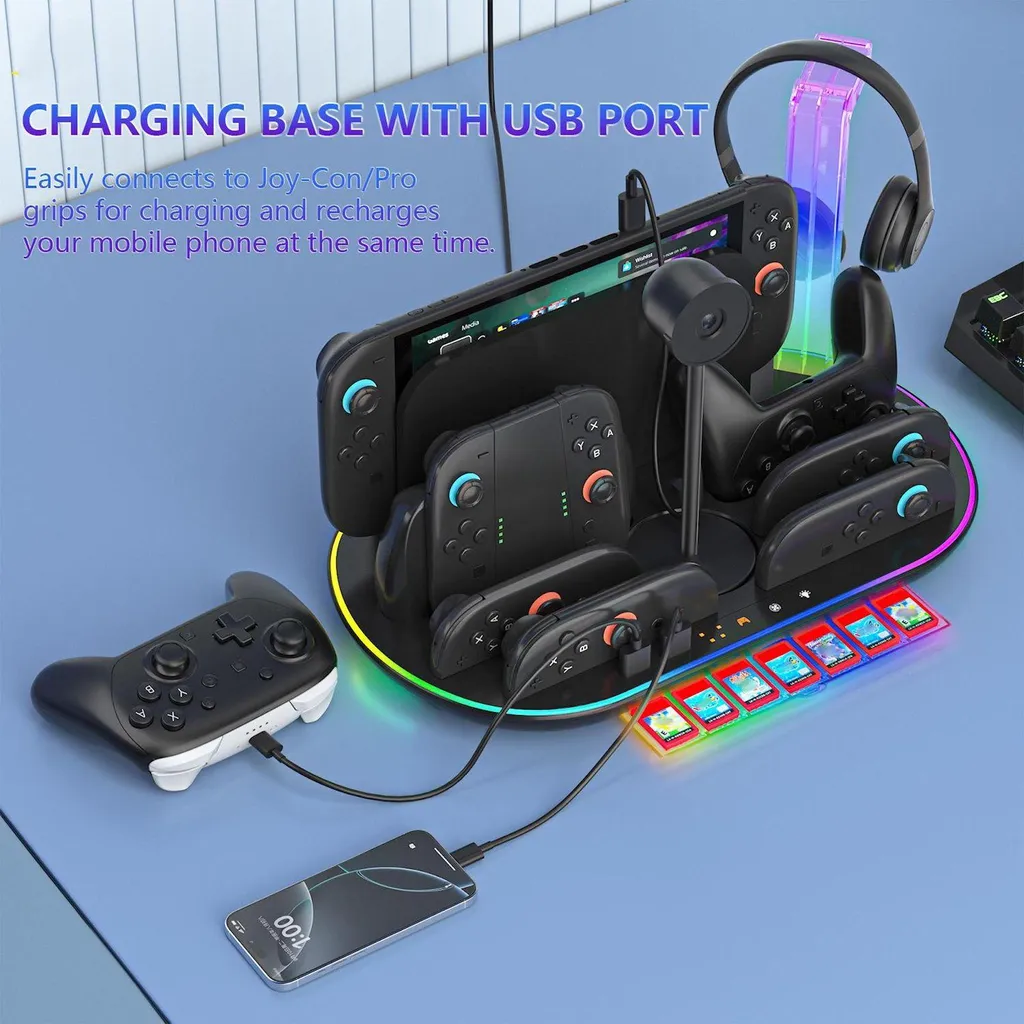 Dock de Support Multifonction pour Nintendo Switch 2 et Rangement Jeux - 10