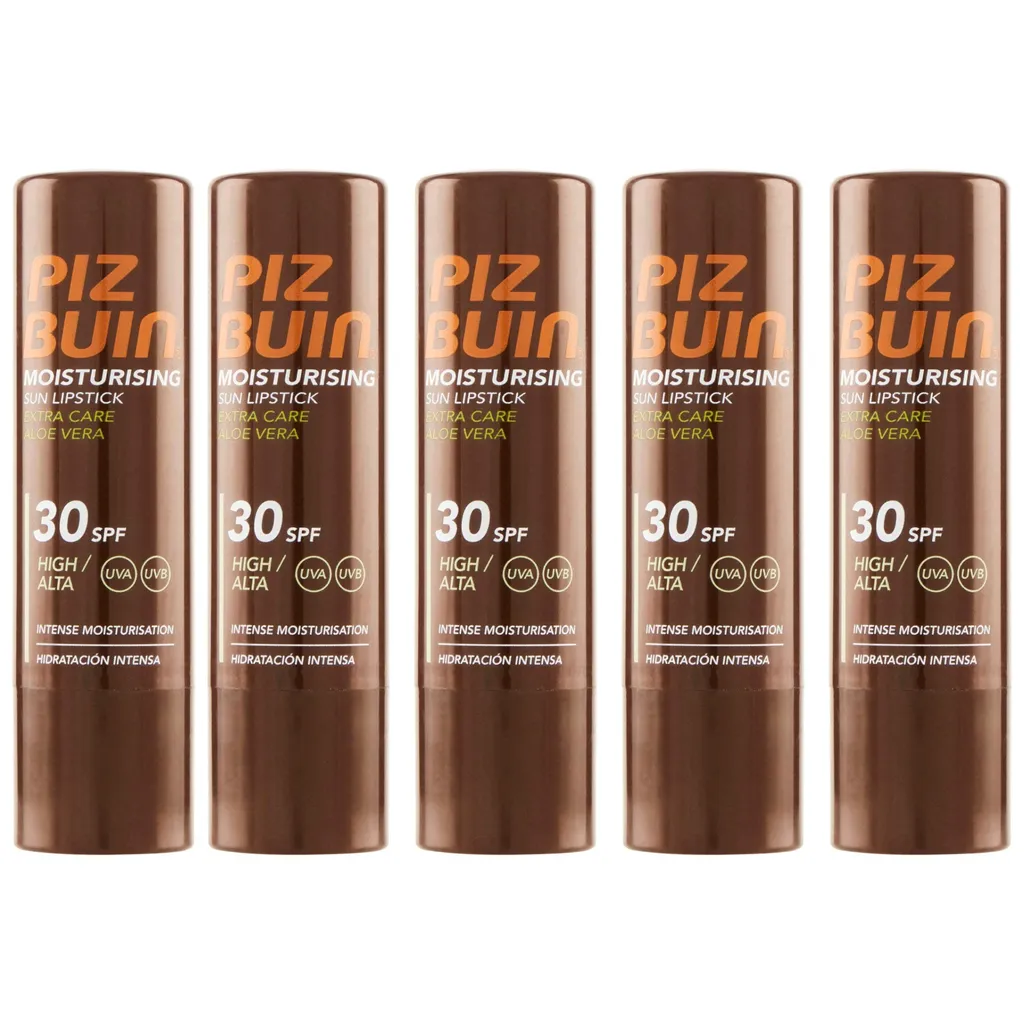 Piz Buin Baume à Lèvres Hydratant et Protecteur SPF30 Lot de 5 Sticks