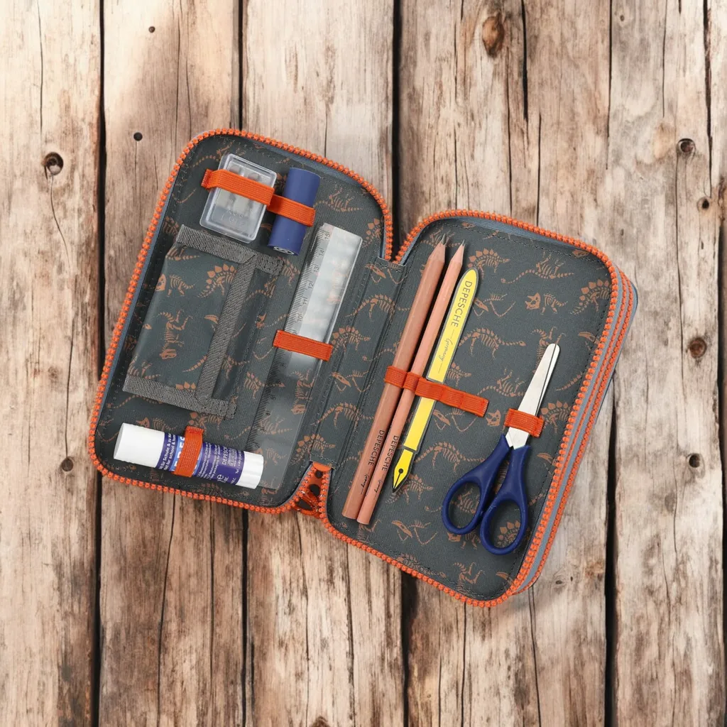 Dépêche Trousse Dino World 3 compartiments pour un cartable bien rangé