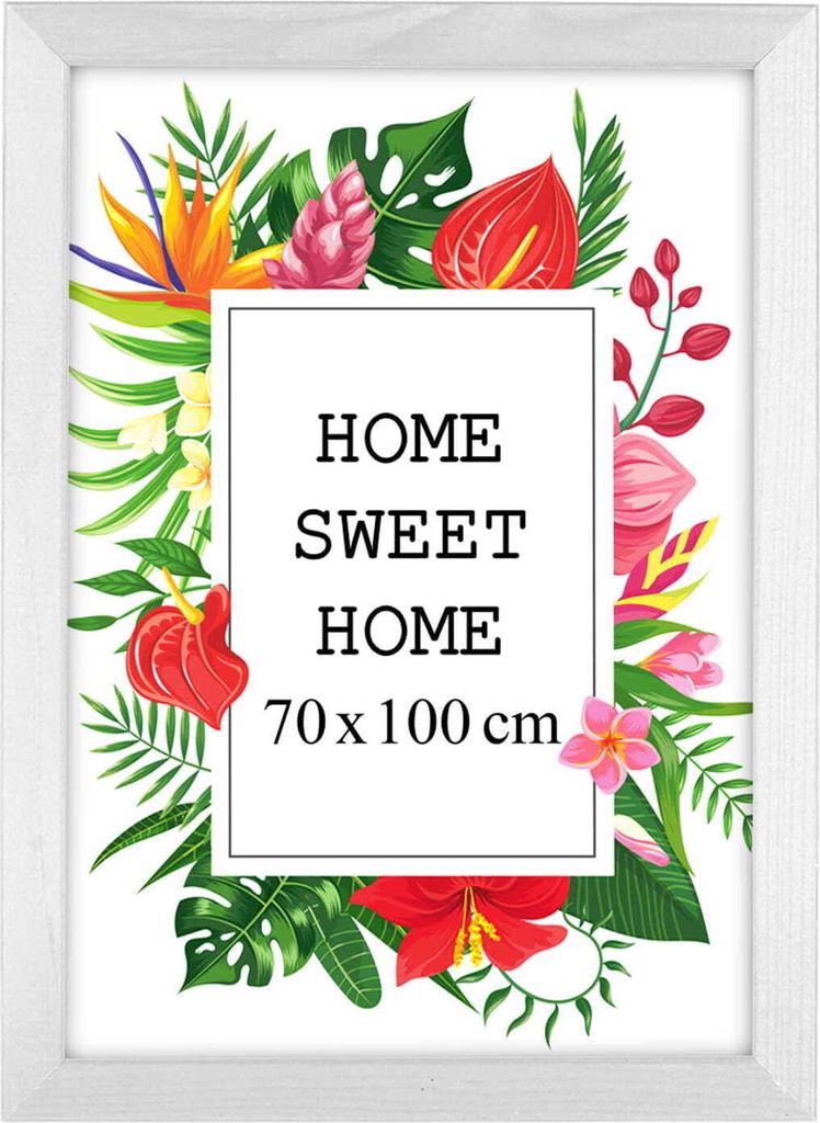 MG Design rám B1 70 x 100 cm - farba biela, z dreva, s Obrázok produktu 