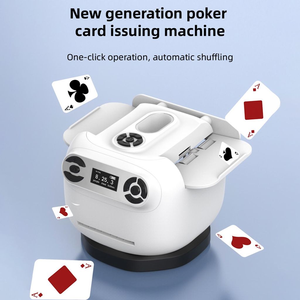 Automatische Card Dealer Machine, Poker Card Shuffler 360° Roterende Universele Poker Splitting Machine Poker Machine Universele Elektrische Speelkaart Shuffler voor 2-8 Mensen Game