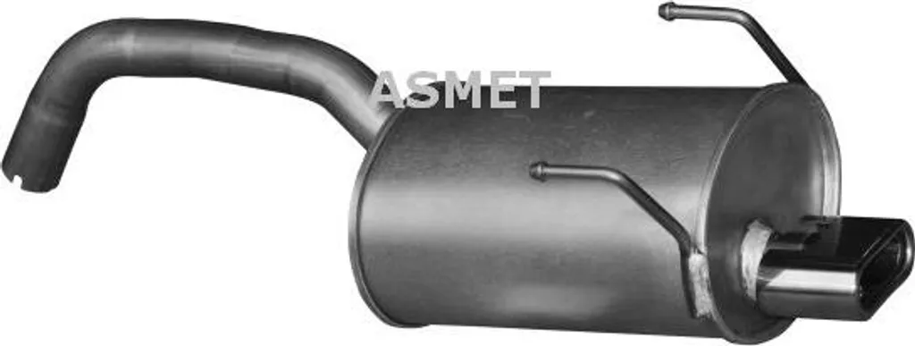 Silencieux ASMET 16088 en acier aluminisé pour Fiat 500 et Panda